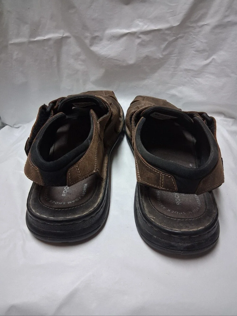 Rockport Brown Leather Fisherman-Style Men's Sandals Size 12 Preowned